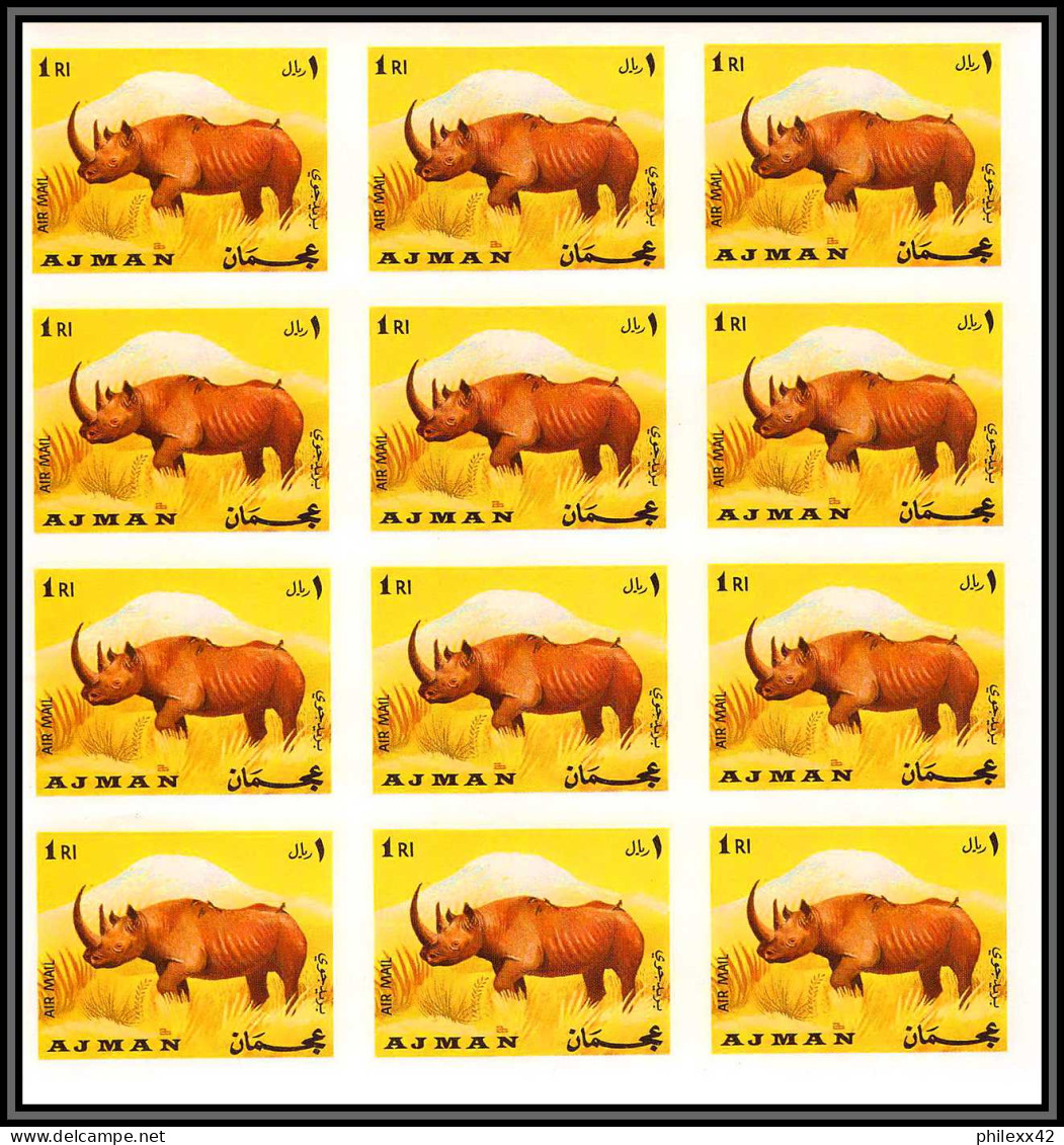 Ajman - 2999zz/ N°415 B Rhinoceros Neuf ** MNH Feuille Sheet Non Dentelé Imperf Mammifères (Mammalia) Mammals - Neushoorn