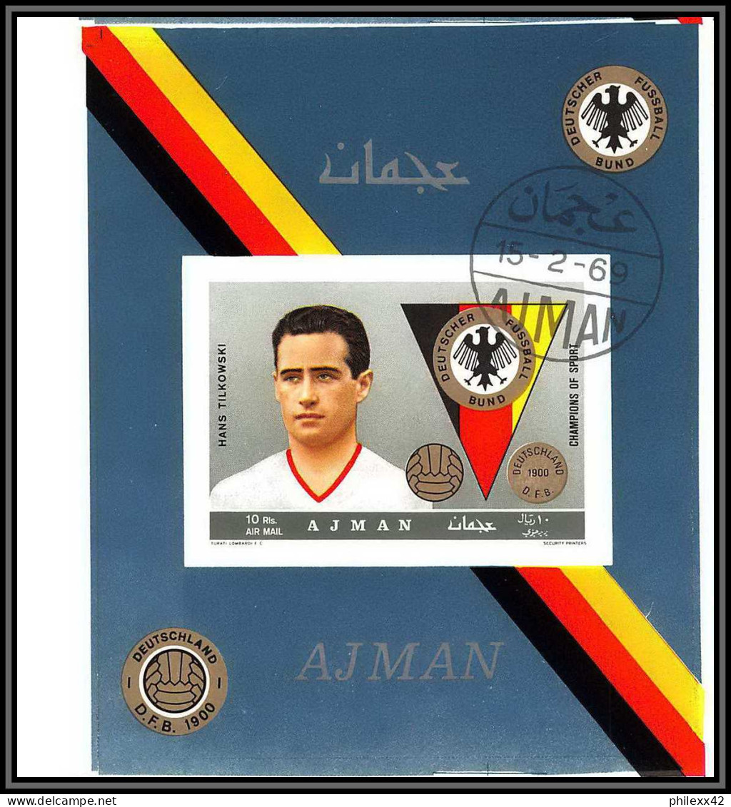 Ajman - 4512/ N°367 B Tikowski German Football Soccer Used Printing Proof Non Dentelé Imperf - 1970 – Mexique