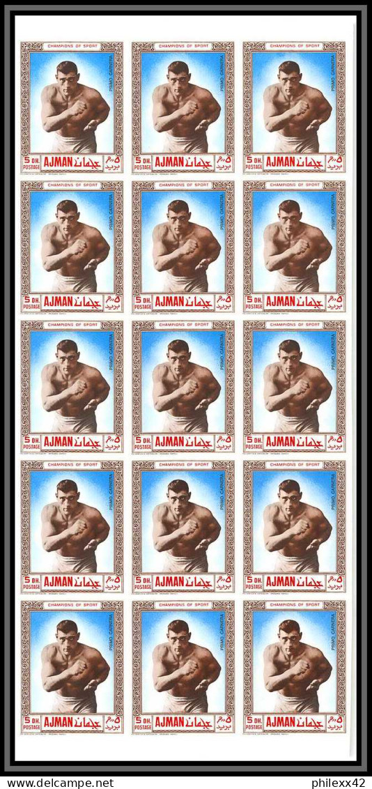 Ajman - 4521f/ N°382/386 B Boxe Boxing 1969 Neuf ** MNH Cerdan Carnera Schmeling Robinson Non Dentelé Imperf Bloc 15 - Boxing