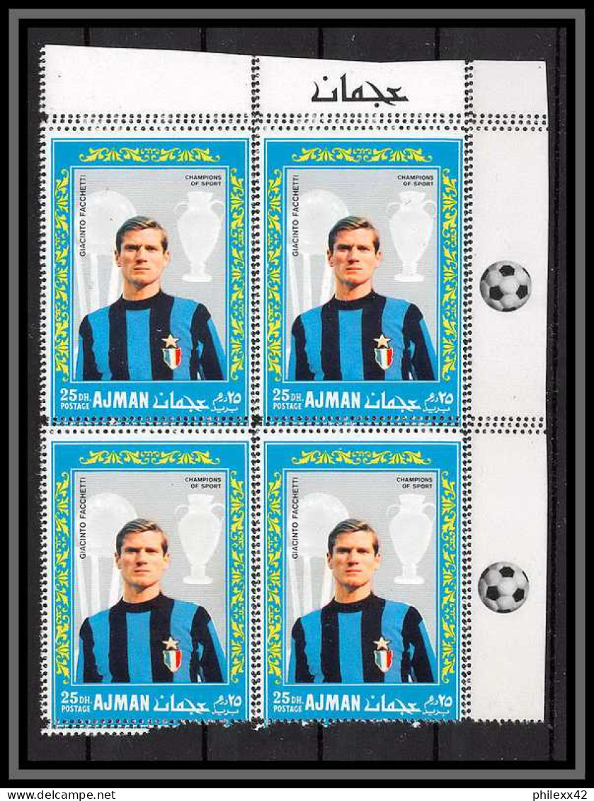 Ajman - 4596/ N°307 A Inter De Milan Football Players Calcio Soccer Facchetti Perf Proof Error RRR Neuf ** MNH - Clubs Mythiques