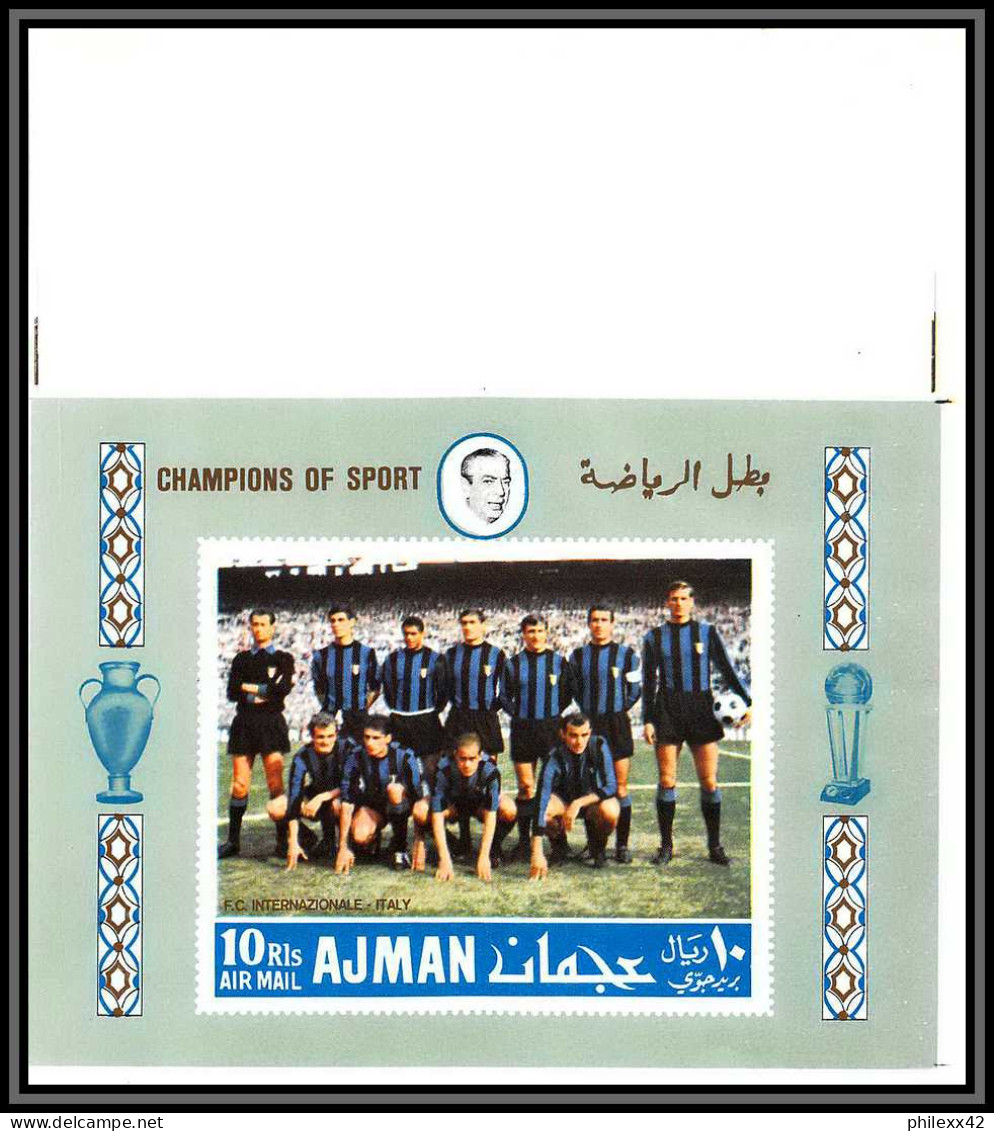 Ajman - 4598/ Bloc N°49 C Inter De Milan Team Football Players Calcio Soccer Italia Neuf ** MNH Printing Proof - Clubs Mythiques