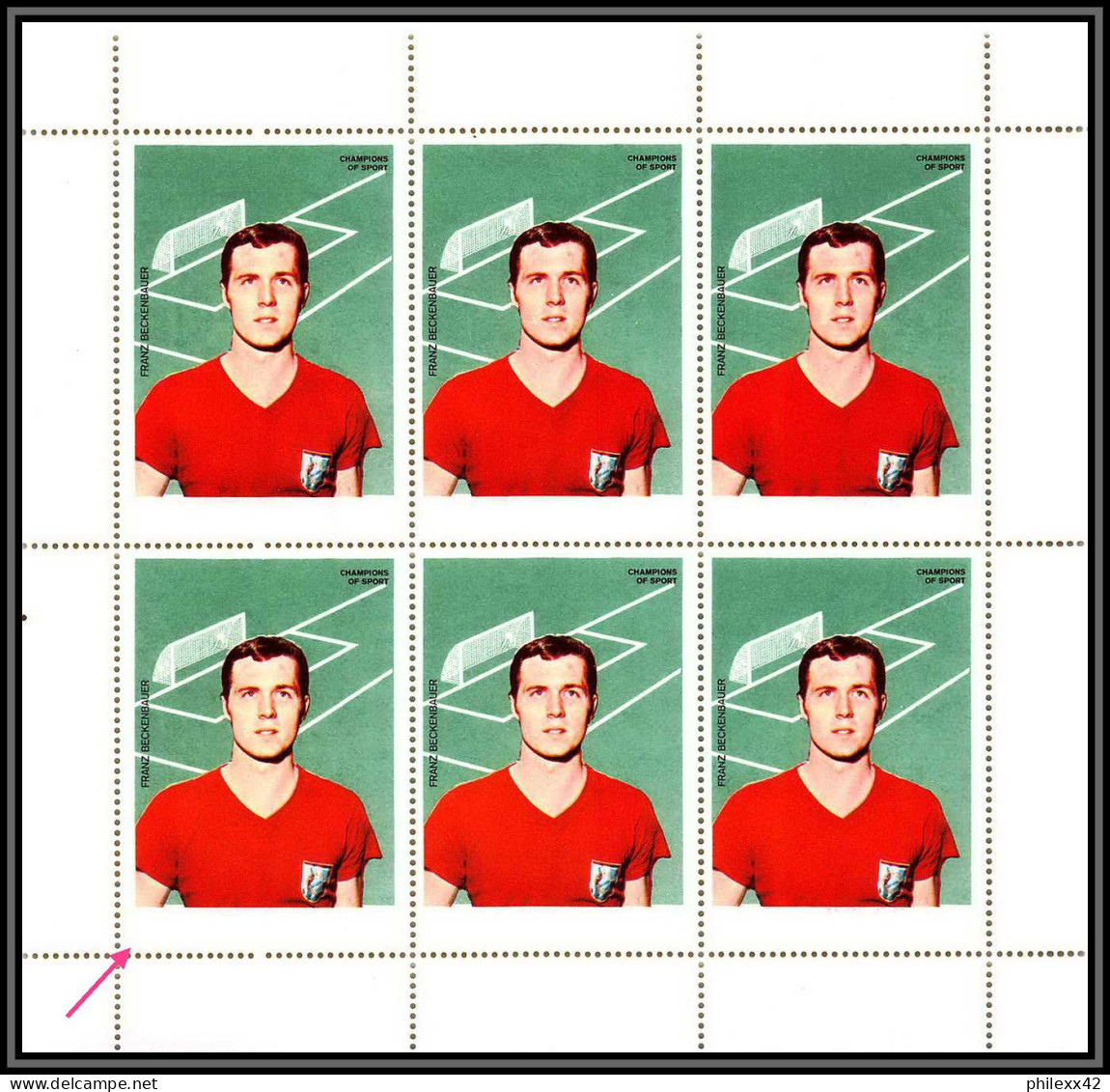Ajman - 4682/ N°313 A Beckenbauer Neuf ** MNH Football Soccer Erreur Print Error Proof Missing Text - Clubs Mythiques