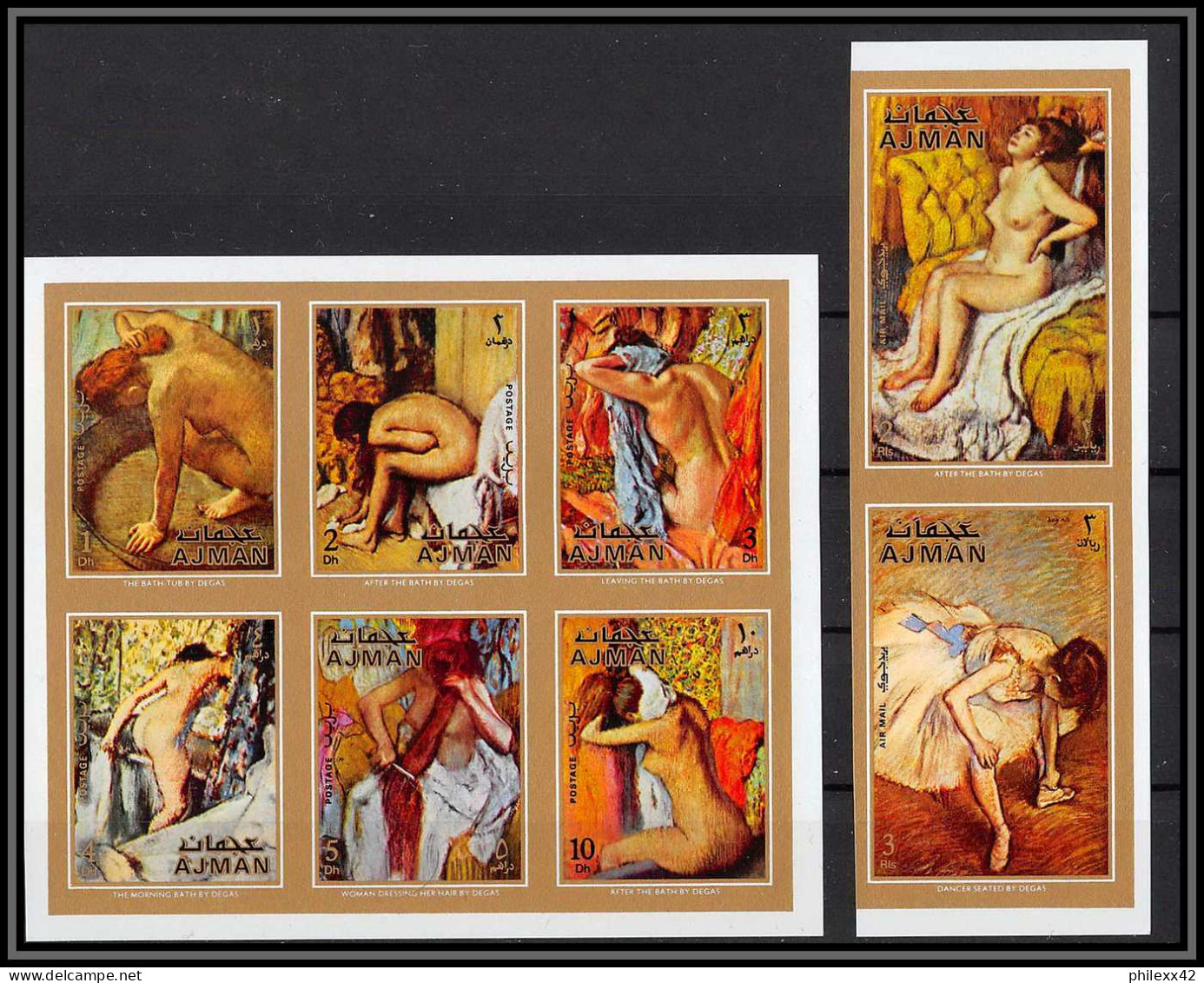 Ajman - 4755b N°835/842 B  Degas Tableau (Painting) Neuf ** MNH Non Dentelé Imperf - Desnudos