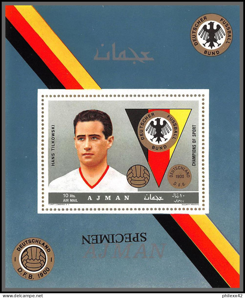 Ajman - 4761 N°367 A Tilkowski German Football Soccer Deluxe Miniature Sheet Bloc - Famous Clubs