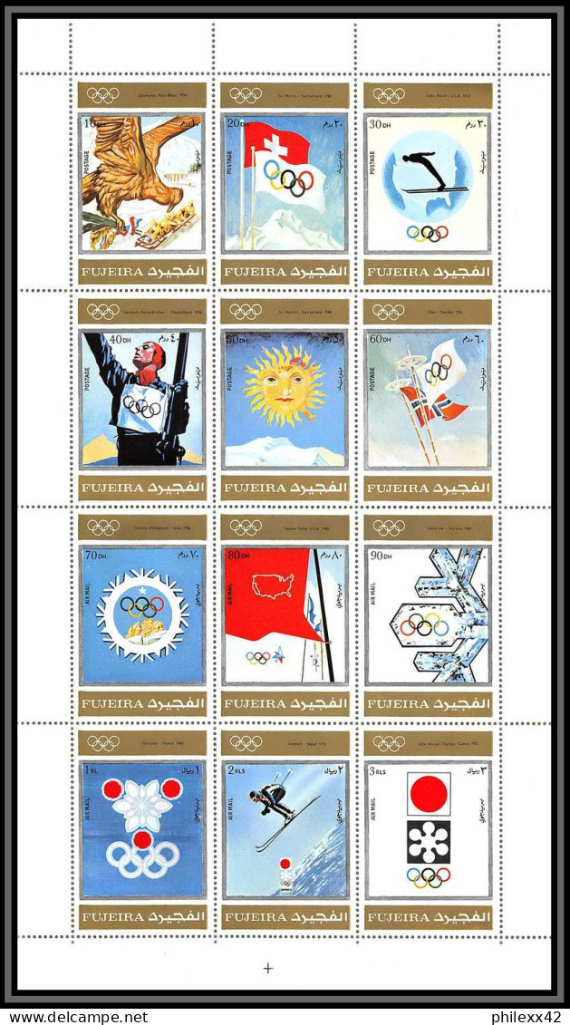 Fujeira - 1546b N° 903/914 A Jeux Olympiques Winter Olympics Games 1924 To 1972 Grenoble Sapporo Cortina Oslo ** MNH  - Invierno 1968: Grenoble