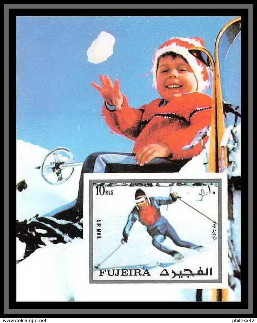 Fujeira - 1553/ Bloc N° 136 B Slalom Innsbruck Sapporo 1972 Jeux Olympiques (olympic Games) ** MNH Non Dentelé Imperf - Inverno1976: Innsbruck