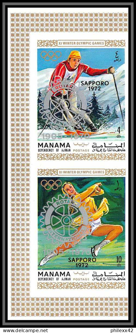 Manama - 3040z/ N° 618/623 B +129 B Jeux Olympiques Olympic Games Sapporo 72 Overprint Rotary ** MNH Non Dentelé Imperf - Winter 1972: Sapporo