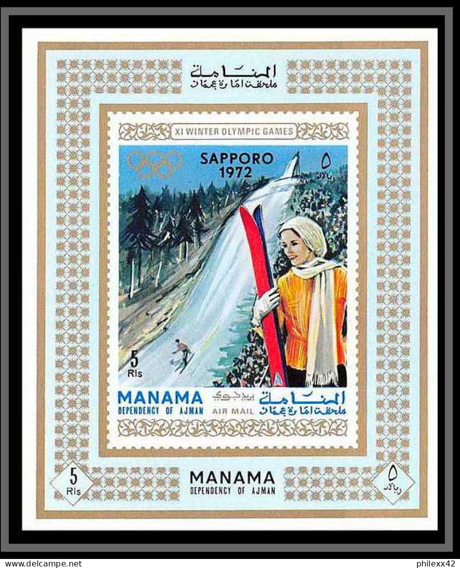 Manama - 3051/ N° 354/359 A Deluxe Miniature Sheets Jeux Olympiques (olympic Games) Sapporo 72 ** MNH Bob Hockey Ski - Winter 1972: Sapporo