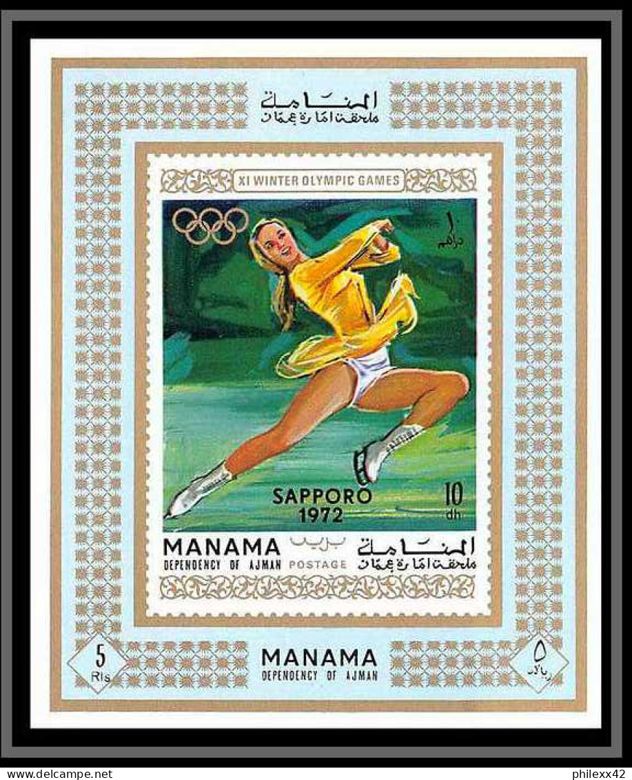 Manama - 3051/ N° 354/359 A deluxe miniature sheets jeux olympiques (olympic games) sapporo 72 ** MNH bob hockey ski