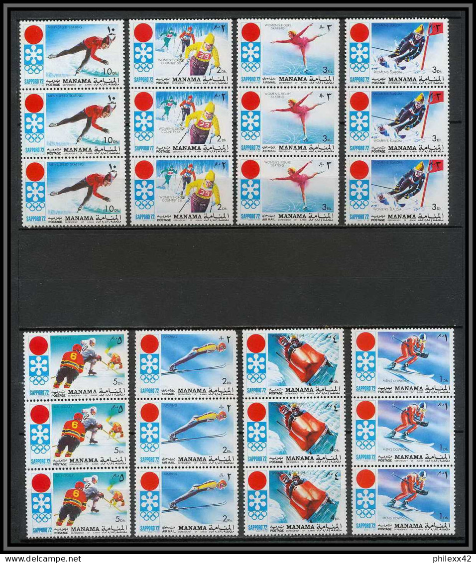 Manama - 3084z/ N° 562/569 A Jeux Olympiques (olympic Games) Sapporo 1972 ) ** MNH Bande De 3  - Winter 1972: Sapporo