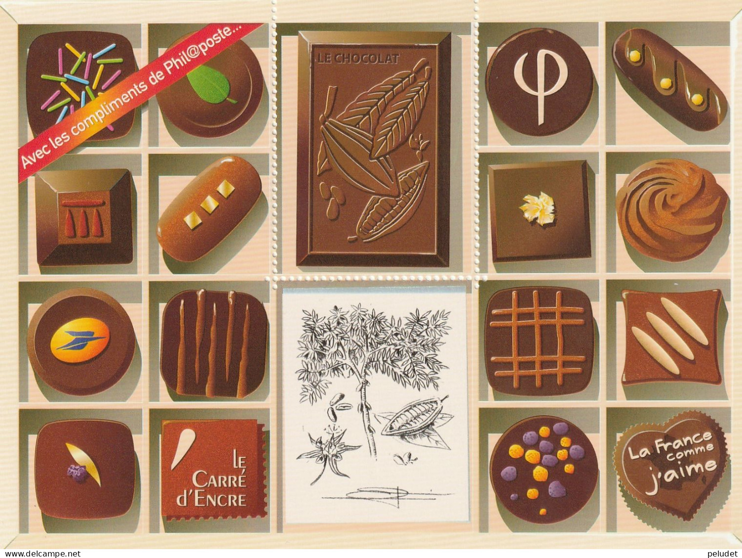 France - 2009 - Le Chocolat - La France Comme J'aime - Avec Les Compliments De Phil@poste.. - Storia Postale