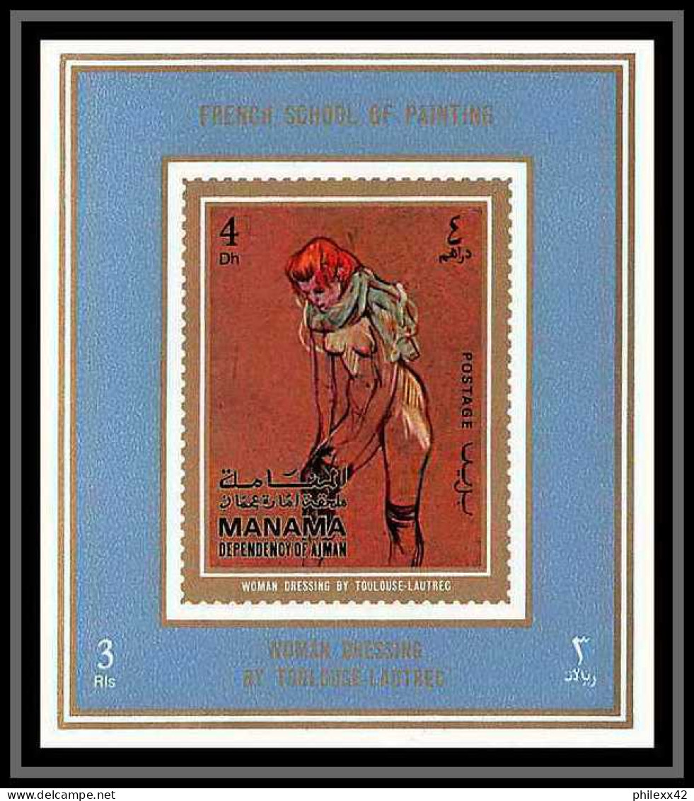 Manama - 3156/ N° 808/815 french nudes peinture tableaux paintings deluxe miniature sheets ** MNH gauguin renoir lautrec