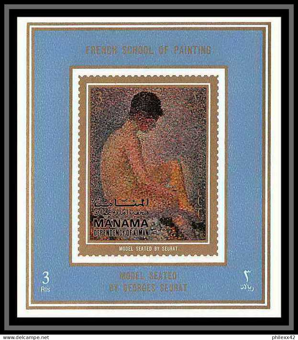 Manama - 3156/ N° 808/815 french nudes peinture tableaux paintings deluxe miniature sheets ** MNH gauguin renoir lautrec