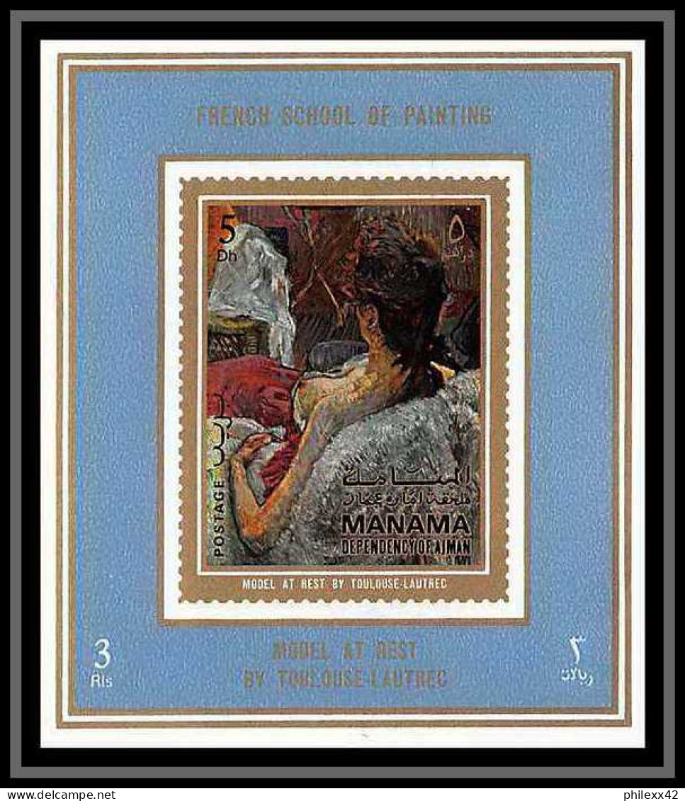 Manama - 3156t/ N° 810 Seurat French Nudes Peinture Tableaux Paintings Deluxe Miniature Sheet ** MNH  - Desnudos