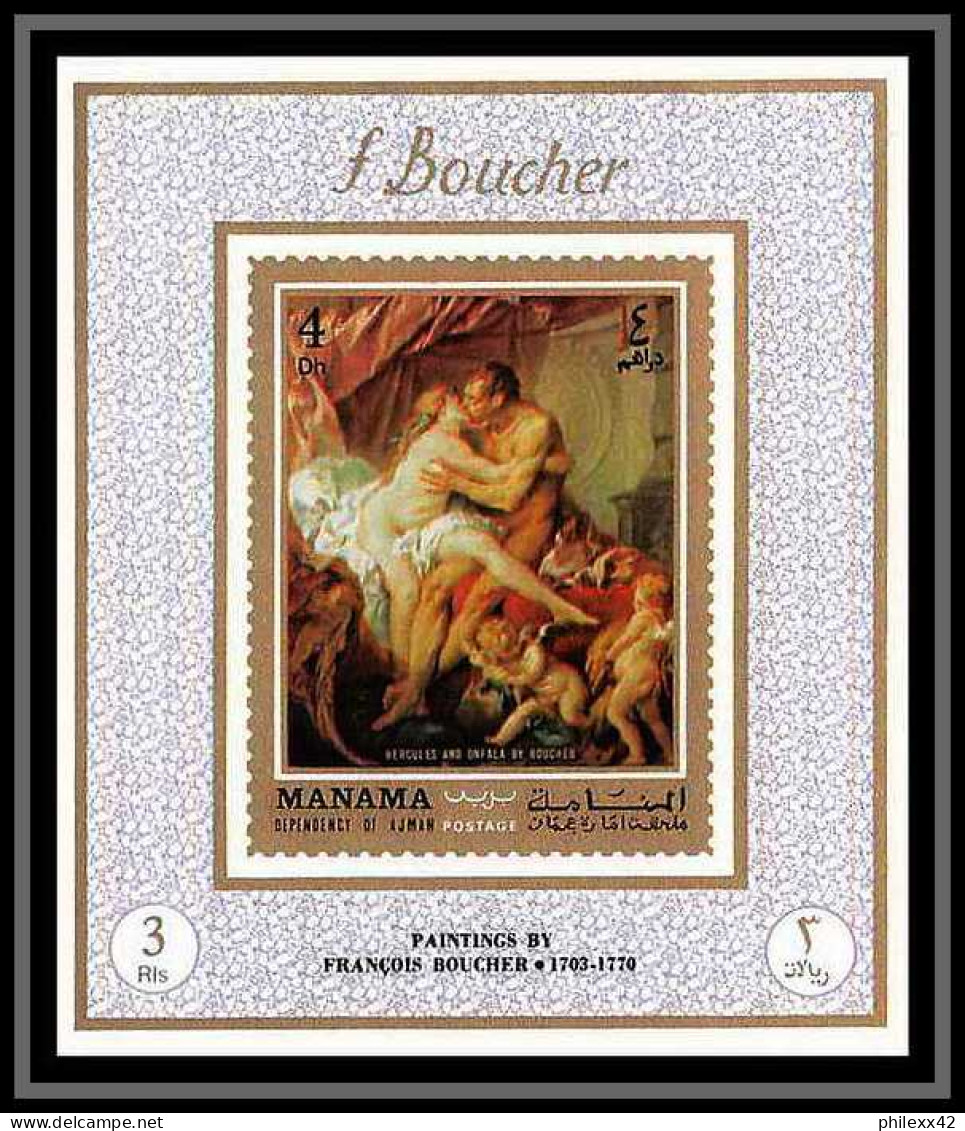 Manama - 3160/ N° 496/503 Nudes Nu Francois Boucher Peinture Tableaux Paintings Deluxe Miniature Sheets ** MNH  - Desnudos