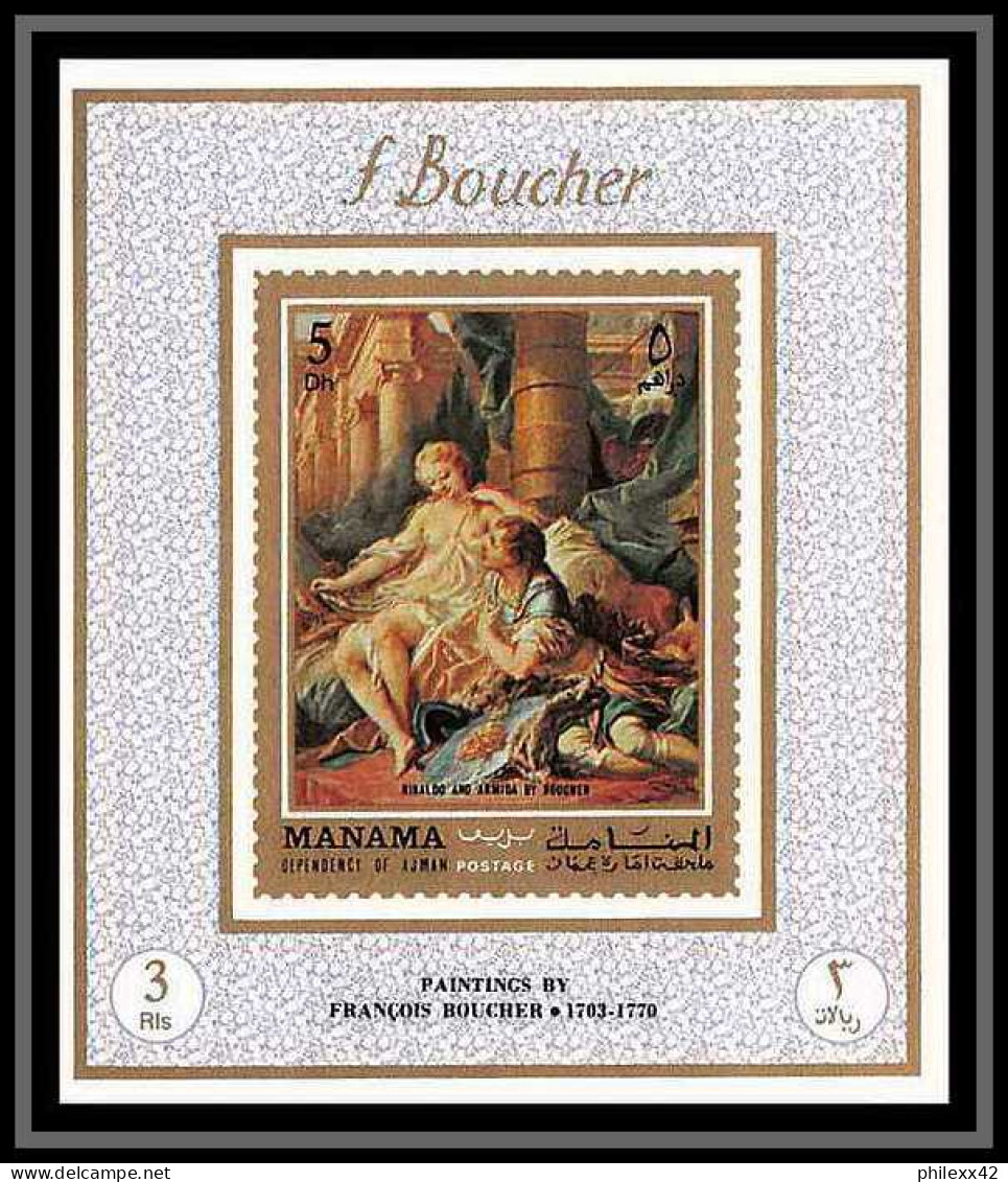 Manama - 3160/ N° 496/503 nudes nu francois boucher peinture tableaux paintings deluxe miniature sheets ** MNH 