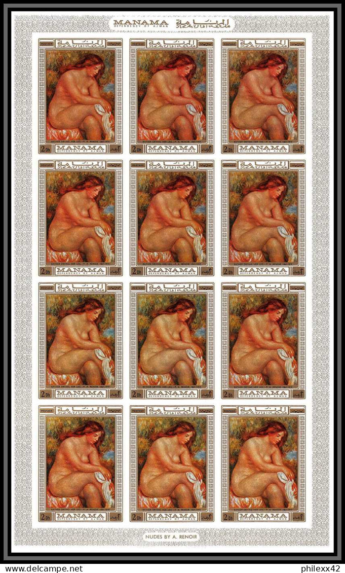 Manama - 3161e/ N° 270/275 B Renoir Nus Nudes Peinture Tableaux Paintings Non Dentelé Imperf ** MNH Feuille Sheet - Desnudos