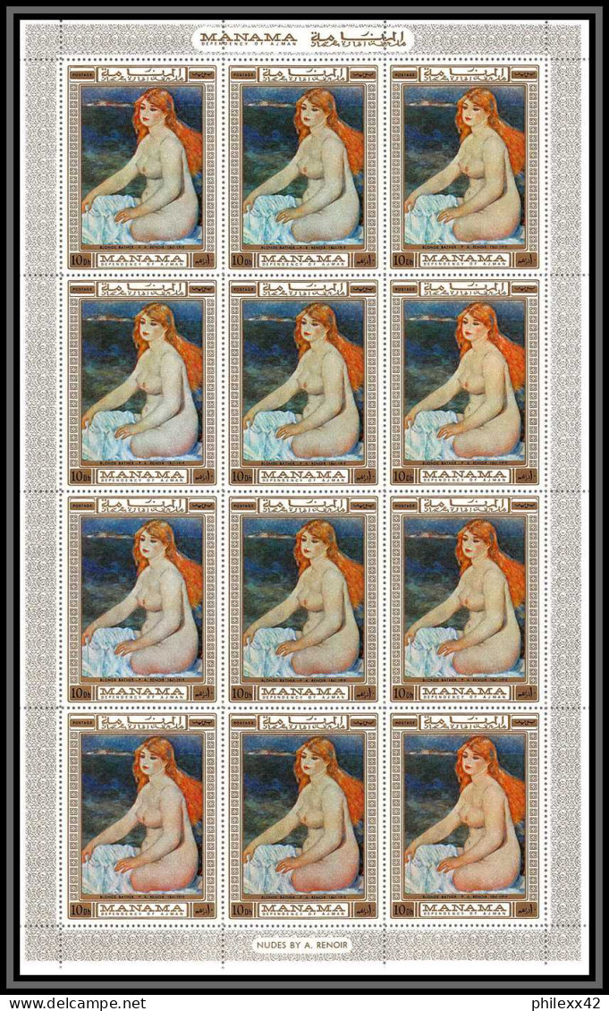 Manama - 3161f/ N° 270/275 A Renoir Nus Nudes Peinture Tableaux Paintings  ** MNH Feuille Sheet - Desnudos