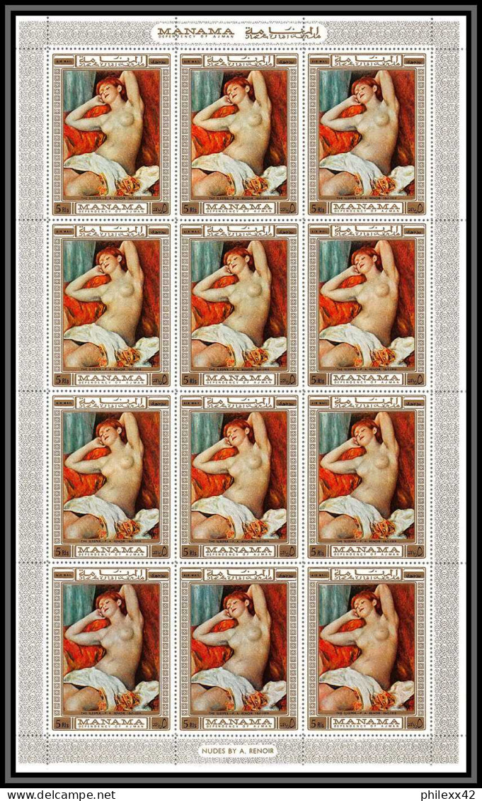 Manama - 3161f/ N° 270/275 A Renoir Nus Nudes Peinture Tableaux Paintings  ** MNH Feuille Sheet - Desnudos