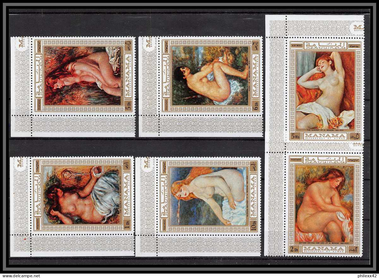 Manama - 3161i/ N° 270/275 A  Renoir Nus Nudes Peinture Tableaux Paintings  ** MNH  - Desnudos