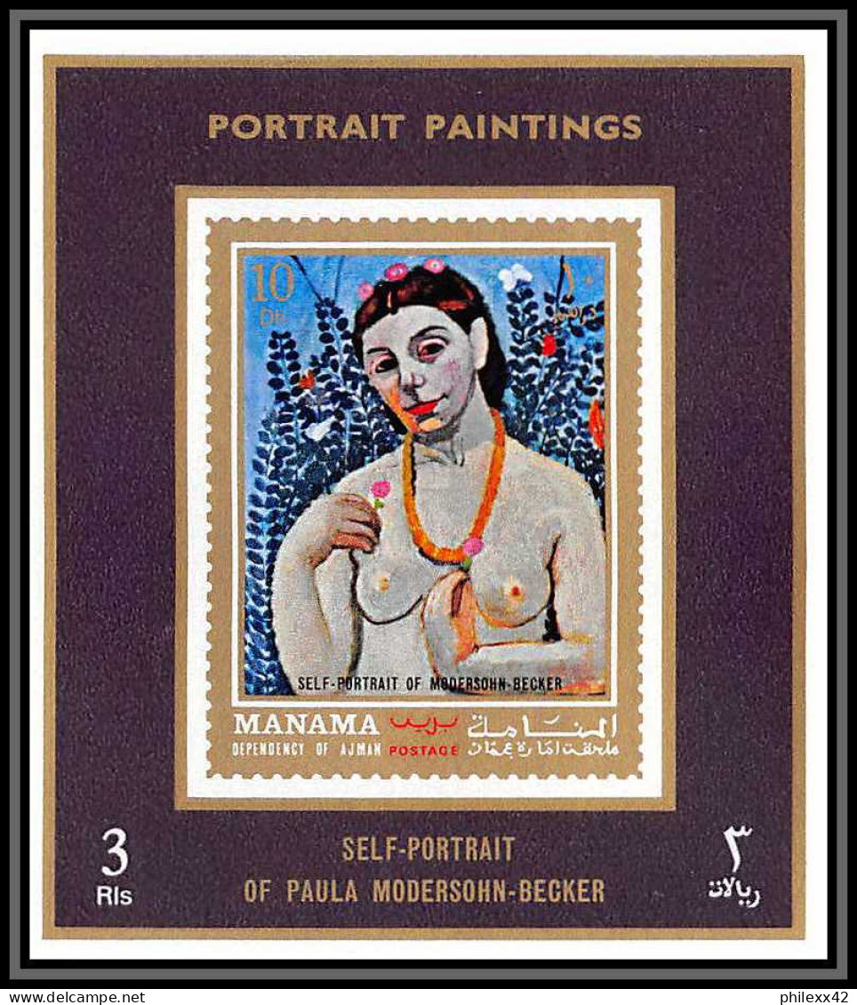 Manama - 3403/ N°852/859 Corot Raphael Clouet Delacroix Portraits Tableau (Painting) Neuf ** MNH Deluxe Miniature Sheet - Desnudos