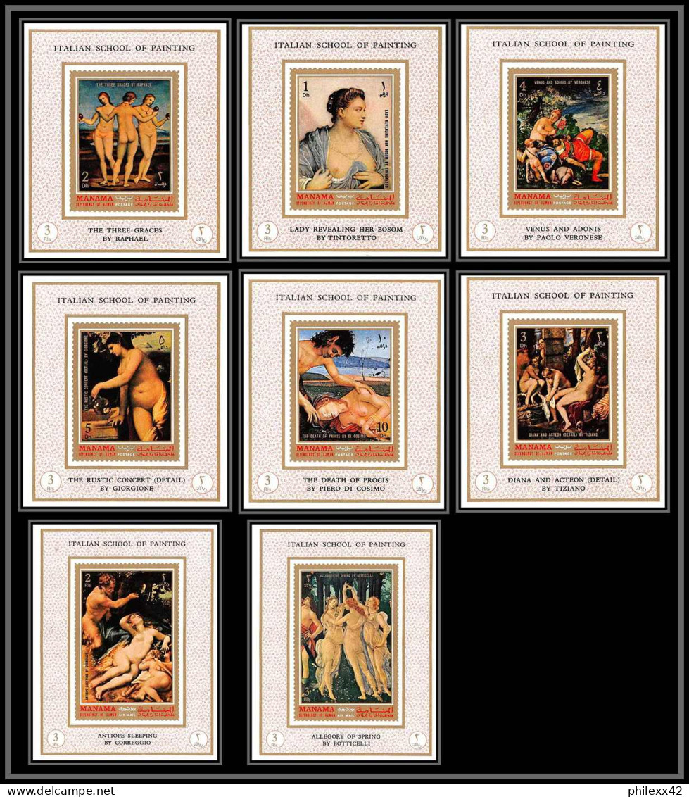 Manama - 3405/ N°646/653 Italian Renaissance Nus Nude Tableau (Painting) Neuf ** MNH Deluxe Miniature Sheet - Desnudos