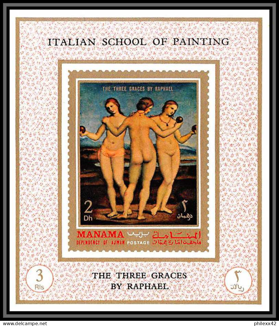 Manama - 3405/ N°646/653 Italian Renaissance Nus Nude Tableau (Painting) Neuf ** MNH Deluxe Miniature Sheet - Desnudos