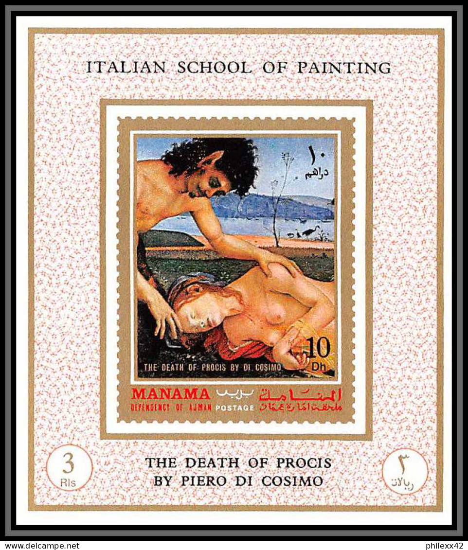 Manama - 3405/ N°646/653 italian renaissance nus nude Tableau (Painting) neuf ** MNH deluxe miniature sheet