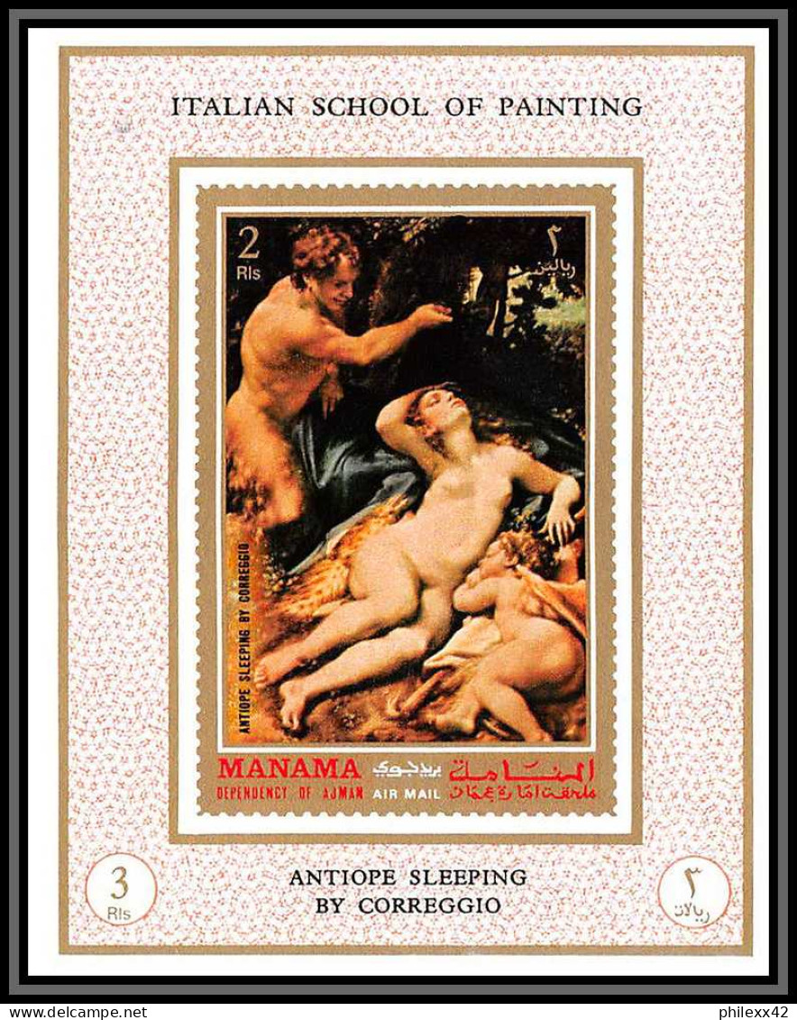 Manama - 3405/ N°646/653 italian renaissance nus nude Tableau (Painting) neuf ** MNH deluxe miniature sheet