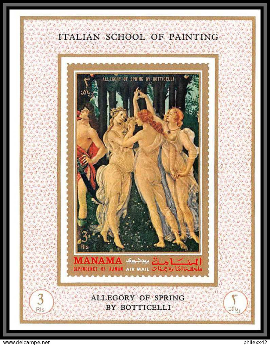 Manama - 3405/ N°646/653 italian renaissance nus nude Tableau (Painting) neuf ** MNH deluxe miniature sheet
