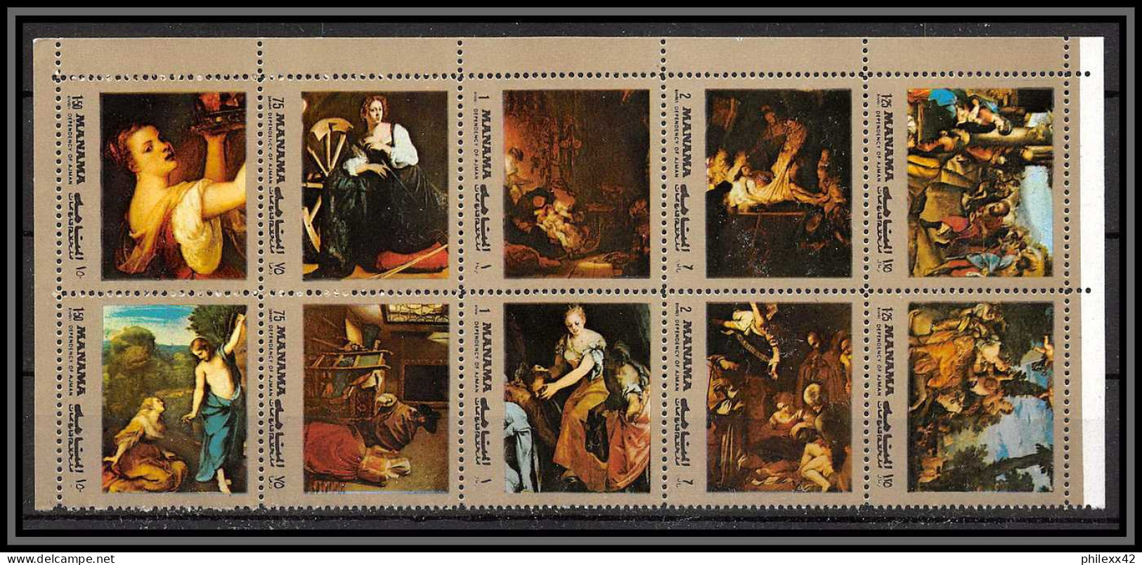 Manama - 3420/ N°960 A/I A Tableau (Painting) Paintings Neuf ** MNH Rembrandt Vermeer Veronese - Rembrandt