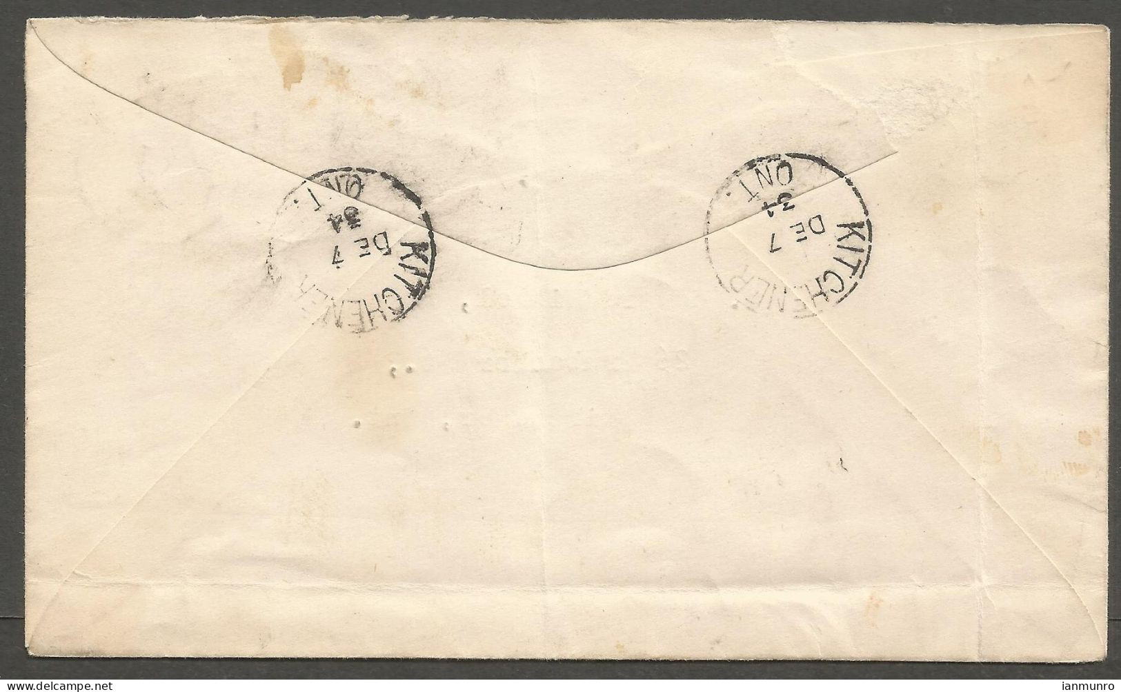 1934 Sheriffs Office Registered Cover 12c Medallion/Cartier CDS Kitchener Ontario - Postal History