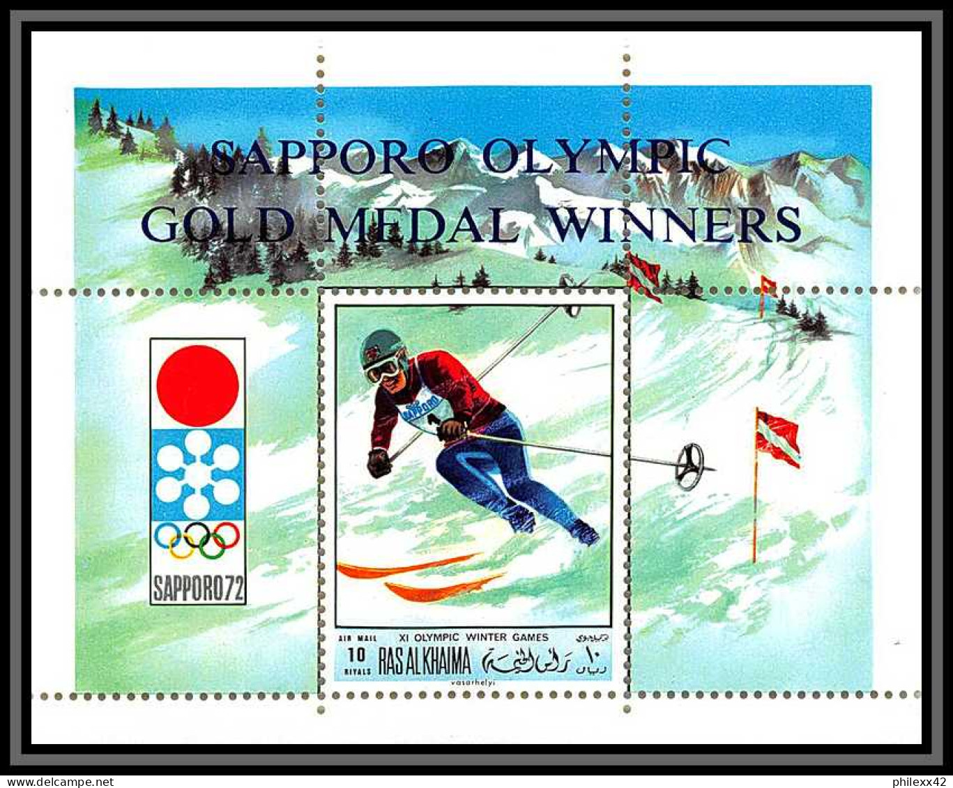 Ras Al Khaima - 548/ N°99 A Jeux Olympiques (olympic Games) Sapporo Japon Japan 1972 Neuf ** MNH Overprint (surchargé) - Winter 1972: Sapporo