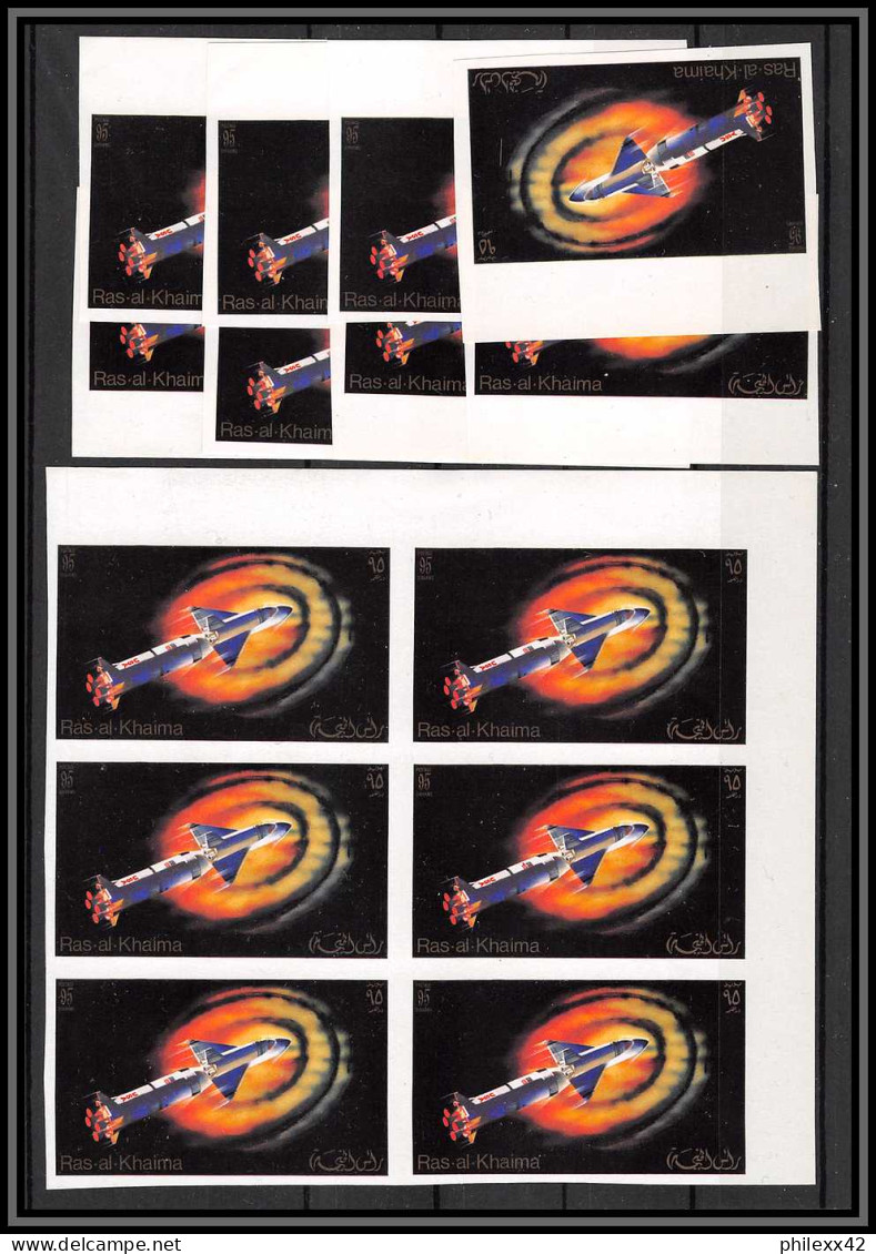 Ras Al Khaima - 748 Stock/lot De 111 Timbres Michel N°755 B Non Dentelés ** MNH Non Dentelé Imperf Stamps - Collections (sans Albums)