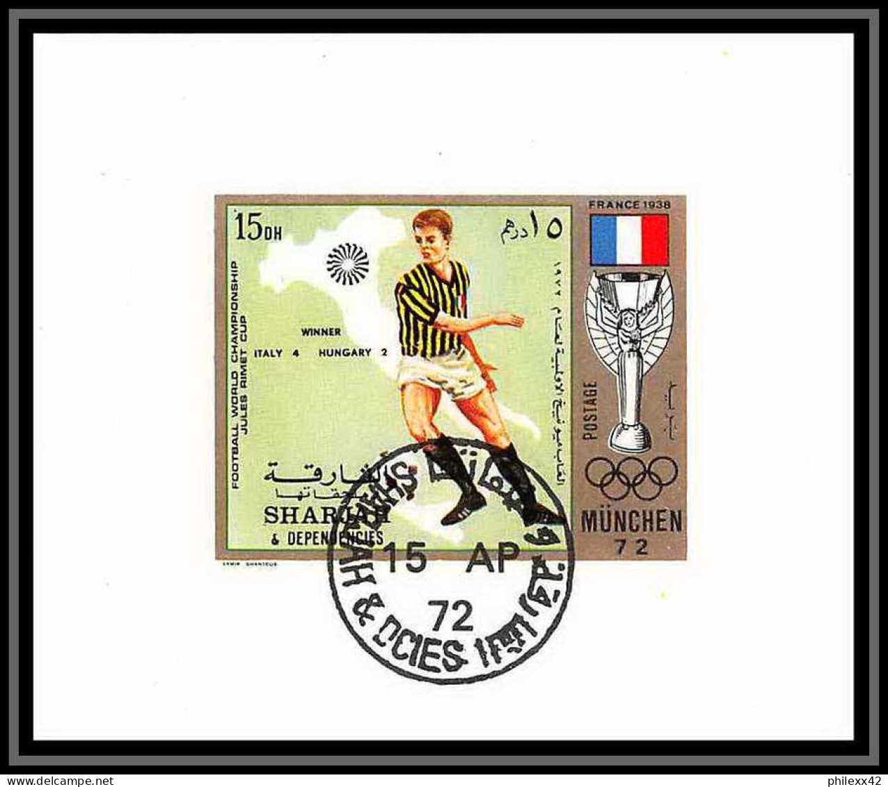 Sharjah - 2028/ N° 1142/1151 Football Soccer Jules Riney World Cup Munchen 1972 Deluxe Blocs Used  - 1930 – Uruguay