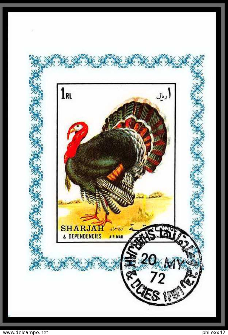 Sharjah - 2031/ N° 1190/1193 Cygnus Turkey Hen Cock Oiseaux (bird Birds Oiseau) Deluxe Blocs Used  - Collections, Lots & Series