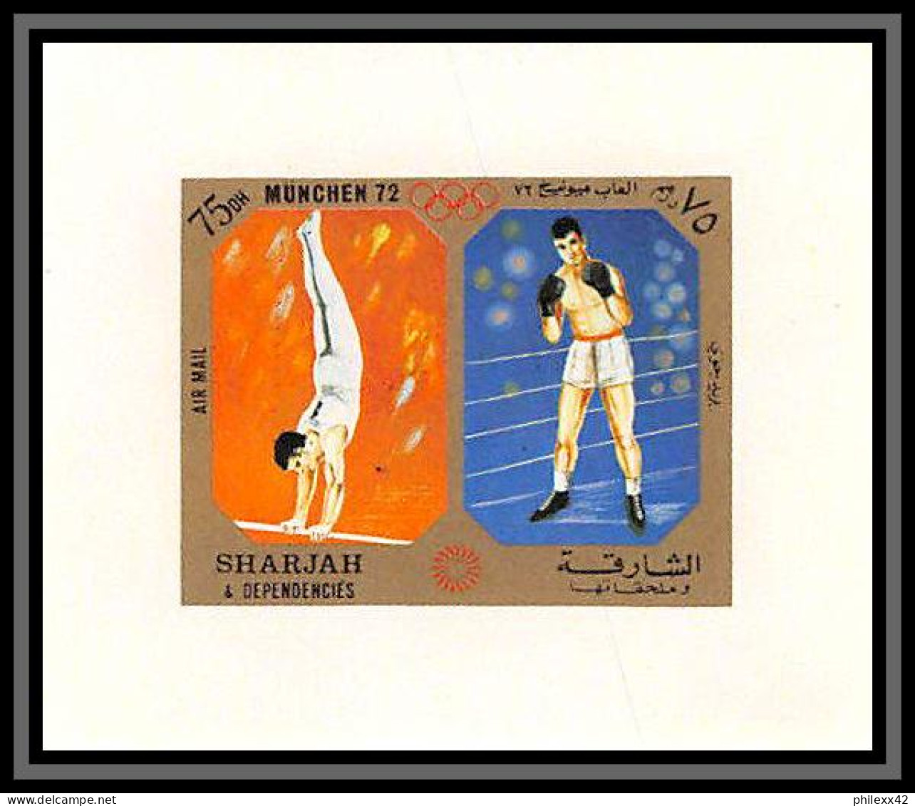 Sharjah - 2196/ N°948 Gymnastics Boxing Munich 1972 Jeux Olympiques Olympic Games Miniature Deluxe Sheet Neuf ** MNH - Boxe