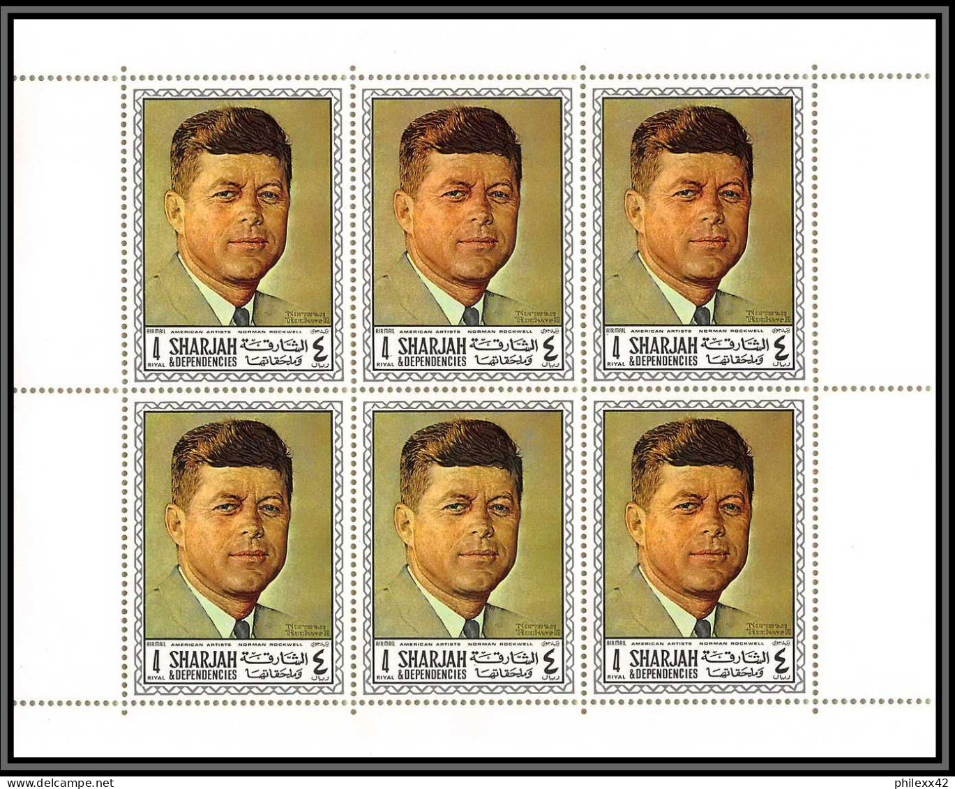 Sharjah - 2227/ N°454 A Rockwell Kennedy American Paintings Tableau (Painting) Neuf ** MNH Feuille Complete (sheet) - Sharjah