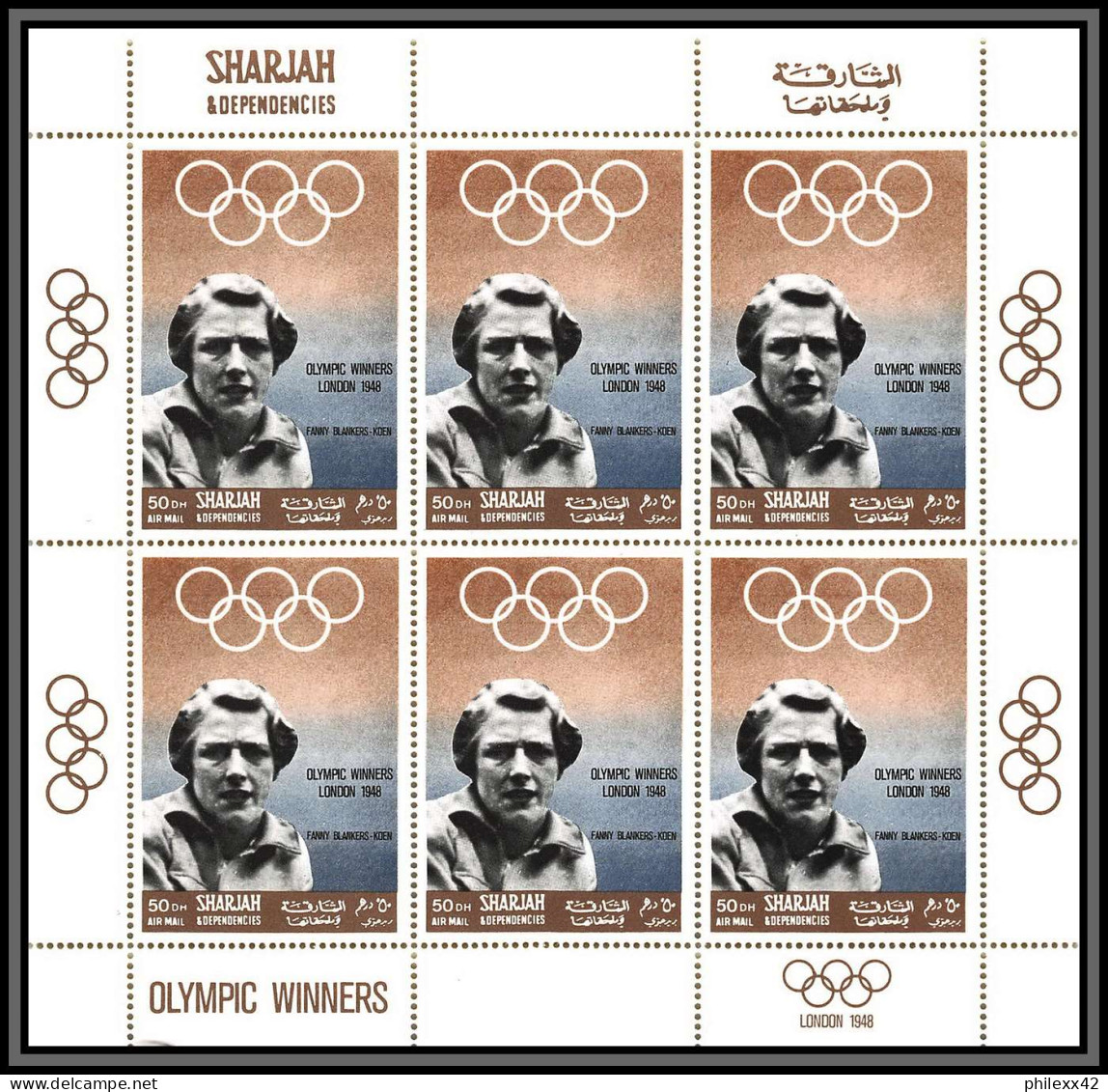 Sharjah - 2247/ N°510/546 Jeux Olympiques (olympic Games) Gold Medalists Mexico 1968 Neuf ** MNH Feuille Complete Sheets - Sharjah