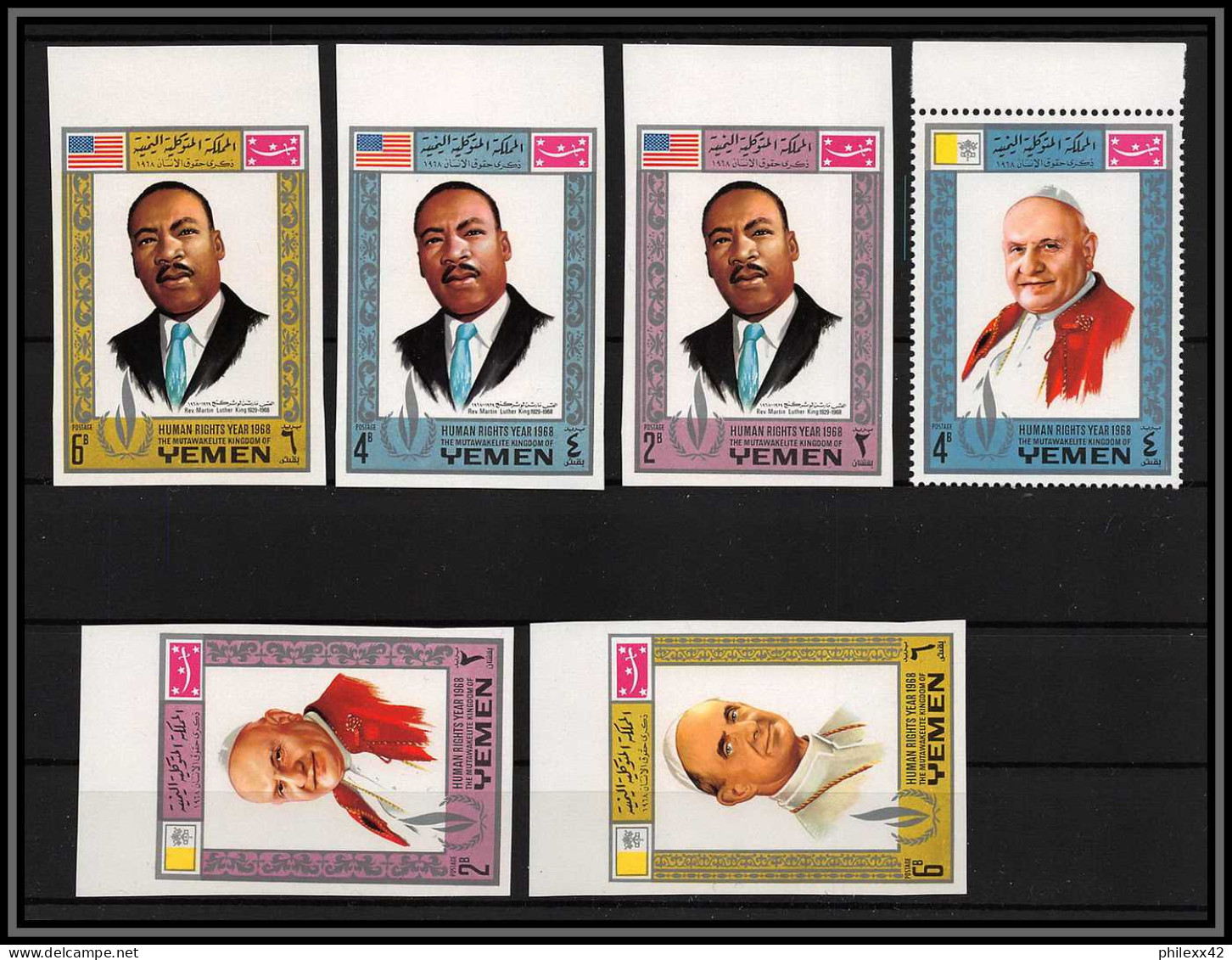 Yemen Royaume (kingdom) - 4015/ N° 540/551 Bloc N° 119 + 120 B Pape Pope Luther King Kennedy Churchill ** MNH  - Martin Luther King