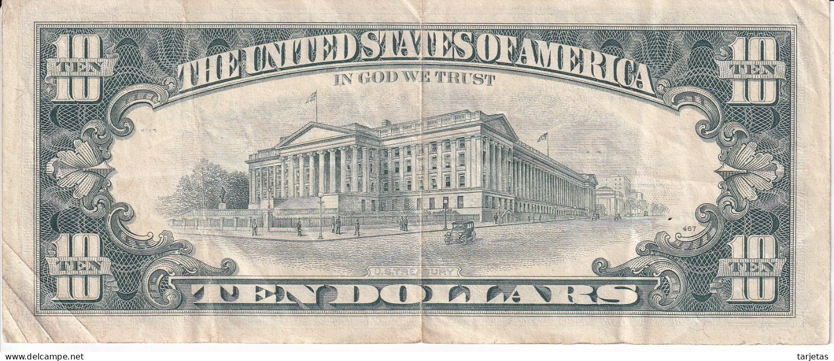 BILLETE DE ESTADOS UNIDOS DE 10 DOLLARS DEL AÑO 1988 LETRA G - CHICAGO (BANK NOTE) - Billetes De La Reserva Federal (1928-...)