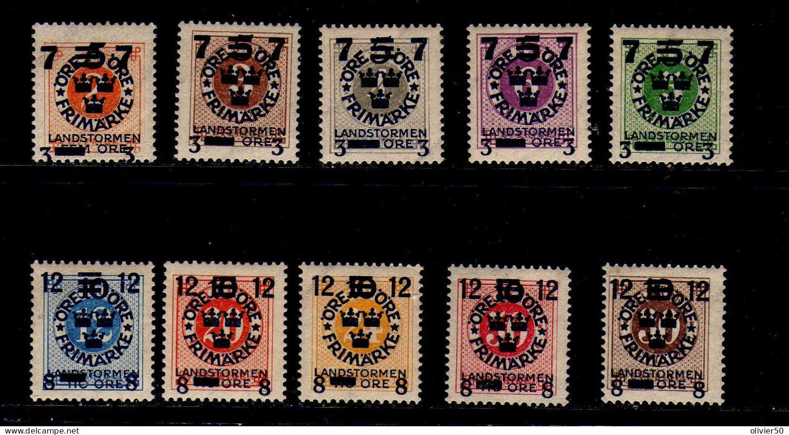 Suede - 1918  - Timbres Surcharges - Landsstorm - Neufs* - MH - Unused Stamps