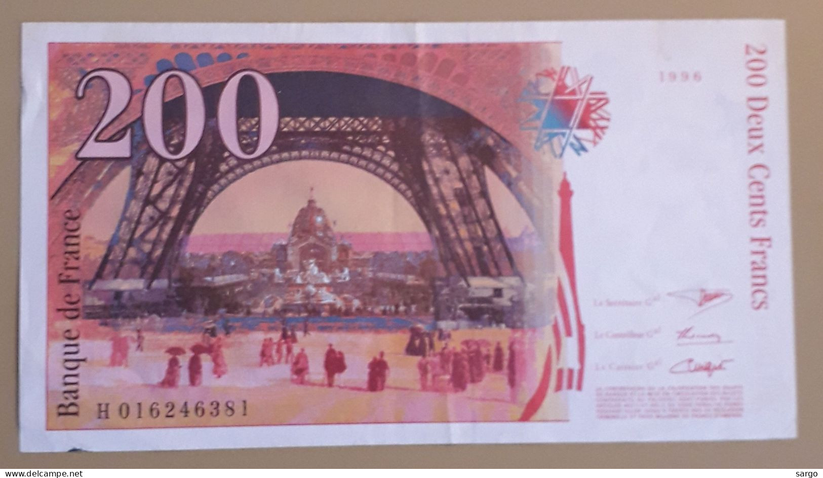 FRANCE - 200 FRANCS - 1996 - CIRC - P 159 - BANKNOTES - PAPER MONEY - CARTAMONETA - - 200 F 1995-1999 ''Eiffel''