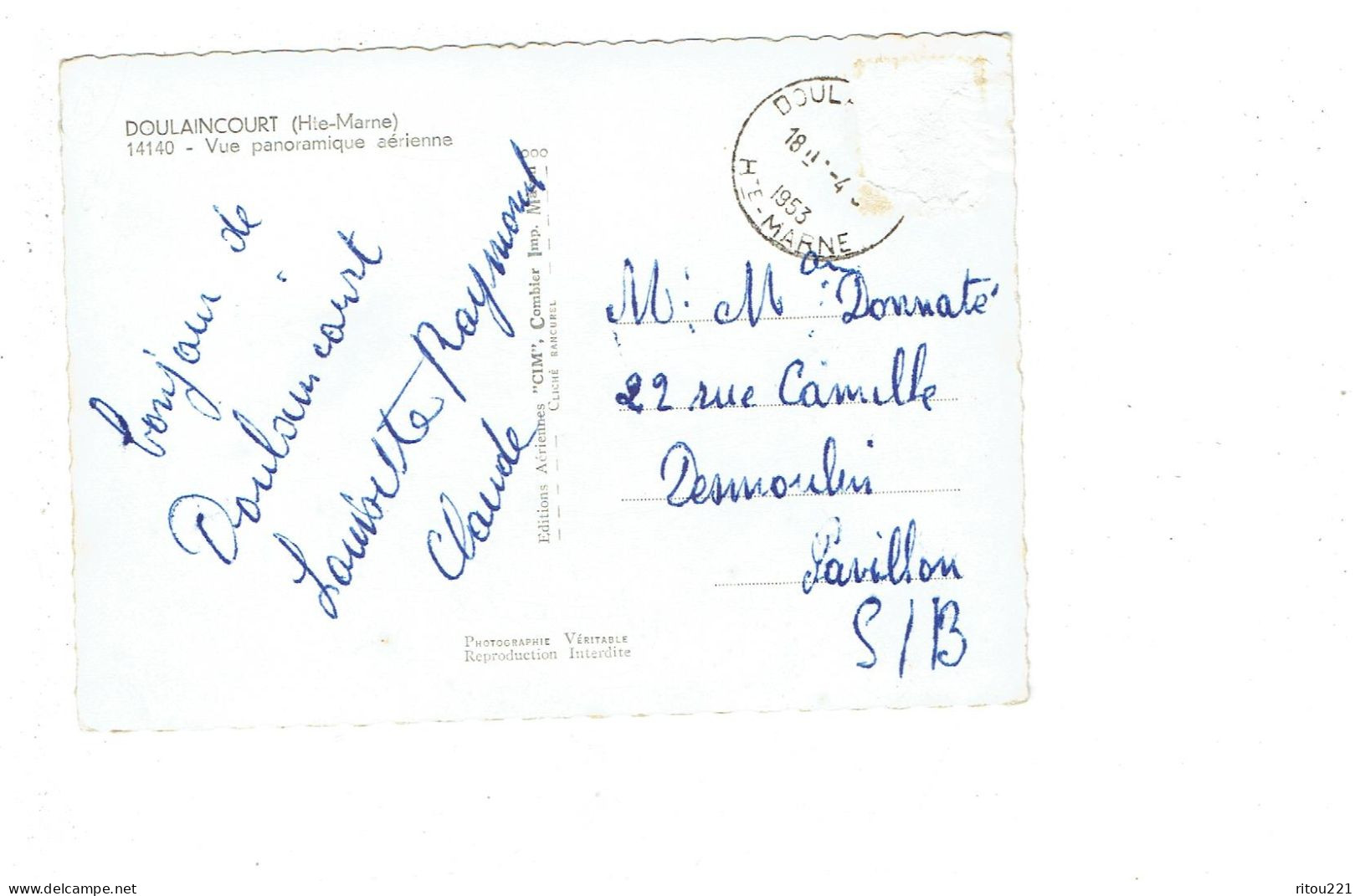 Cpm - 52 - DOULAINCOURT - Vue Panoramique Aérienne - 14140 Cim - - 1953 - - Doulaincourt