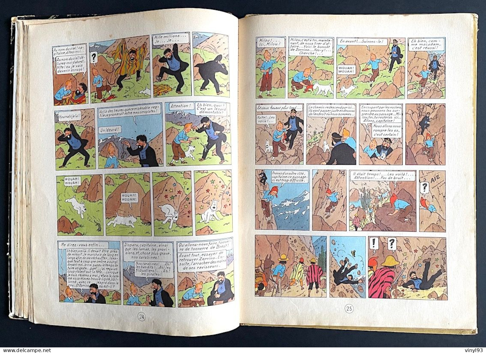 1960/61 - 1 Album des aventures de TINTIN "Le Temple du Soleil" - B 29 - Casterman - état correct voir détails