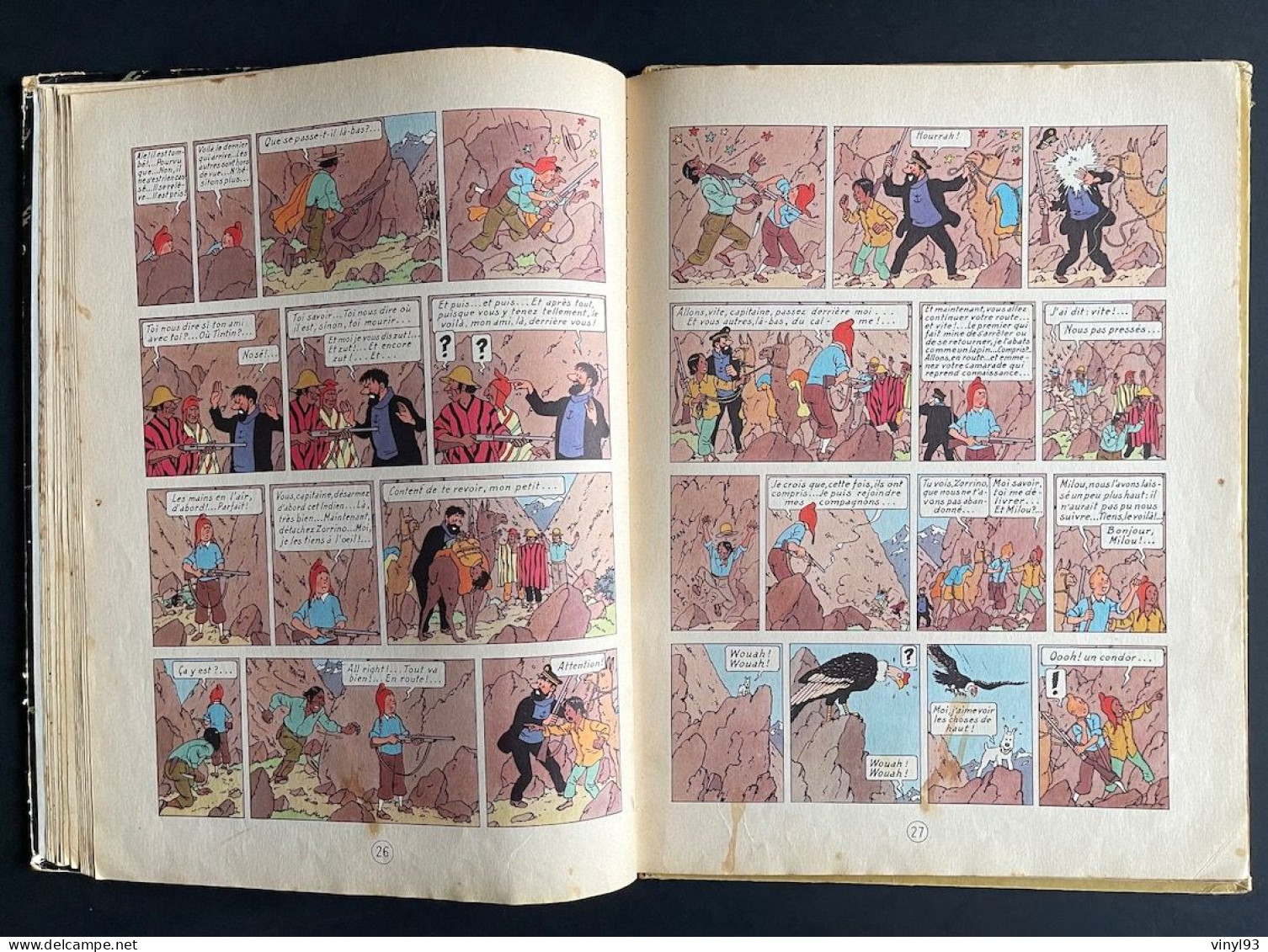 1960/61 - 1 Album des aventures de TINTIN "Le Temple du Soleil" - B 29 - Casterman - état correct voir détails