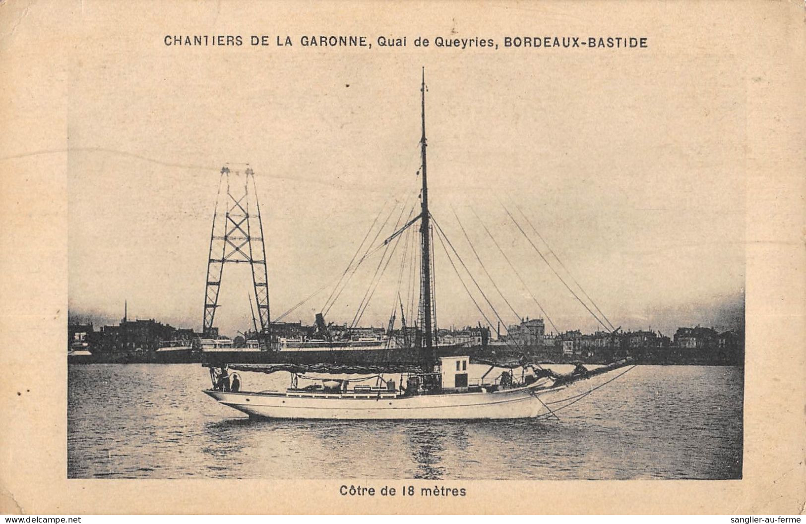 CPA 33 CHANTIERS DE LA GARONNE / QUAI DE QUEYRIES / BORDEAUX BASTIDE / COTRE DE 18 METRES - Other & Unclassified