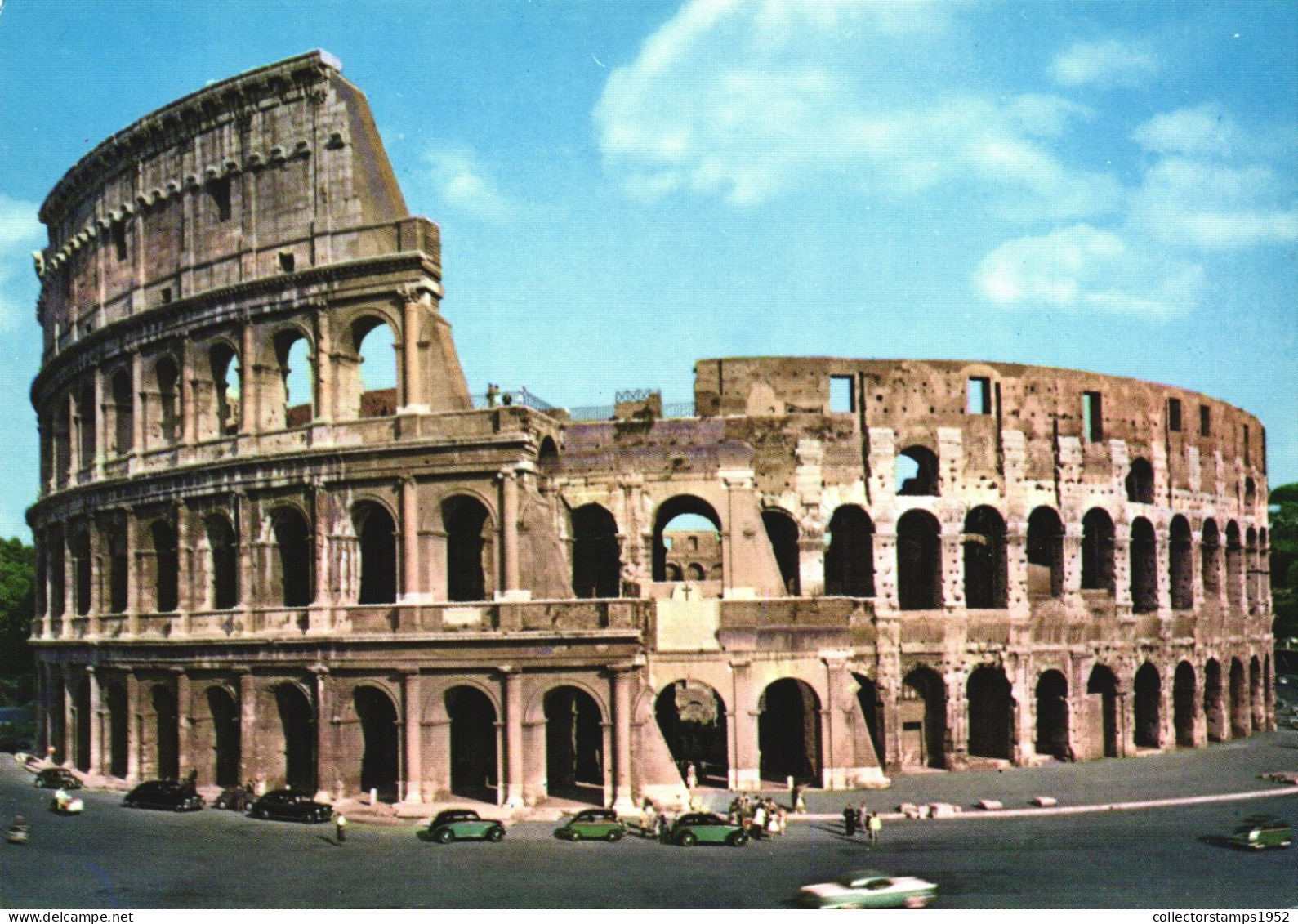 ROME, LAZIO, COLOSSEUM, ARCHITECTURE, CARS, ITALY, POSTCARD - Coliseo