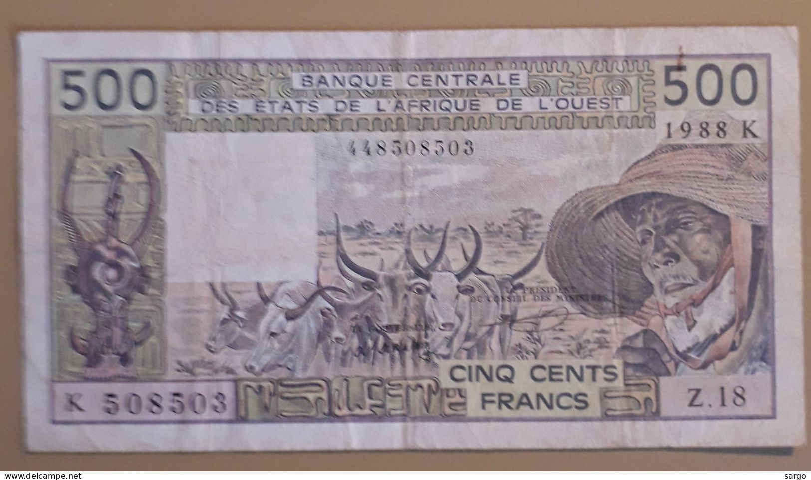 WESTERN AFRICAN STATE - SENEGAL - 500 FRANCS - 1981 - 1990 - CIRC - P 706K - BANKNOTES - PAPER MONEY - CARTAMONETA - - Estados De Africa Occidental