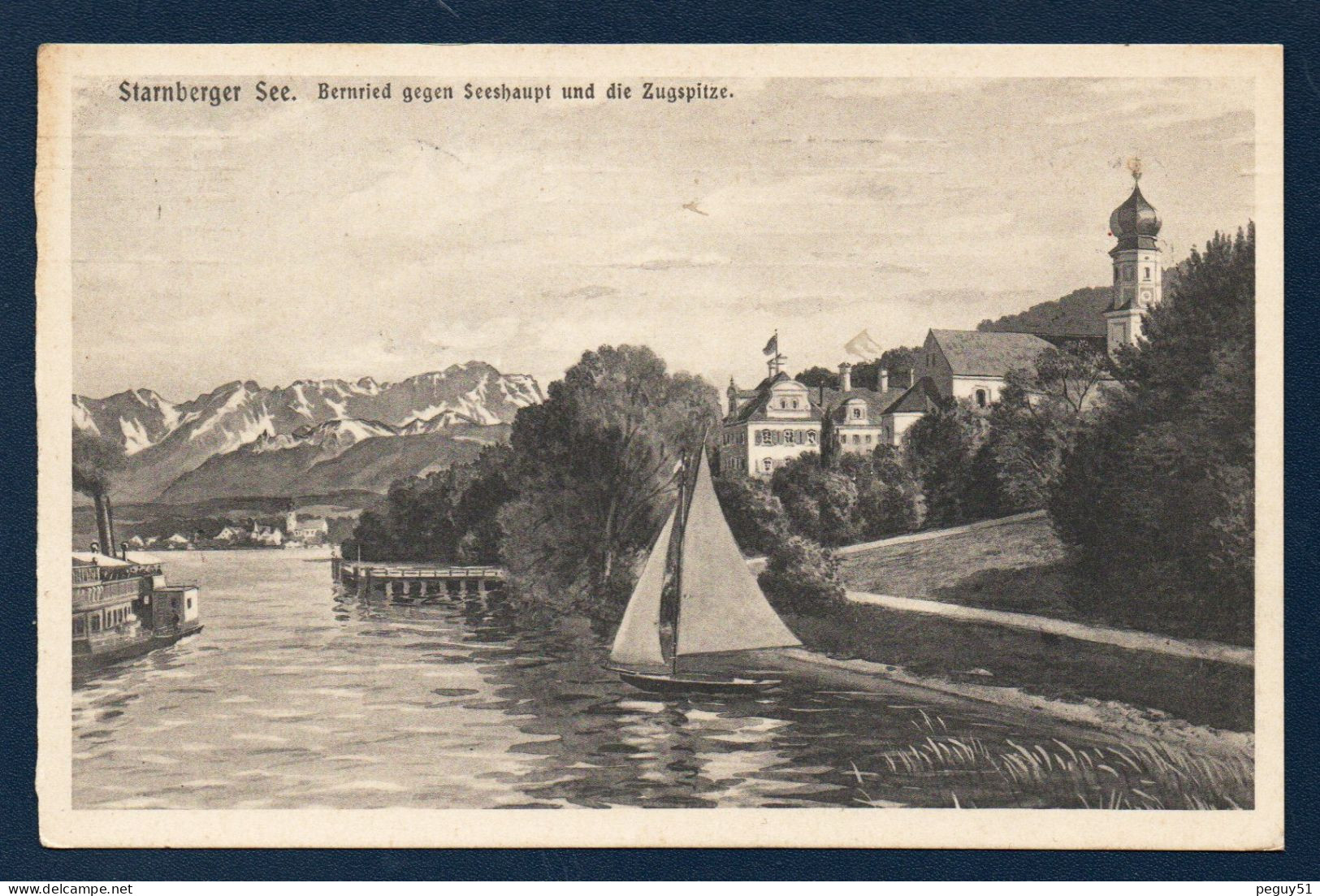 Allemagne. Starnberger See. Bernried Gegen Seeshaupt Und Die Zugspitze. Eglise Saint-Martin. 1912 - Starnberg